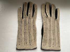 Цікаві рукавички (шкіра + ажурна в'язка) Acessorize оригінал