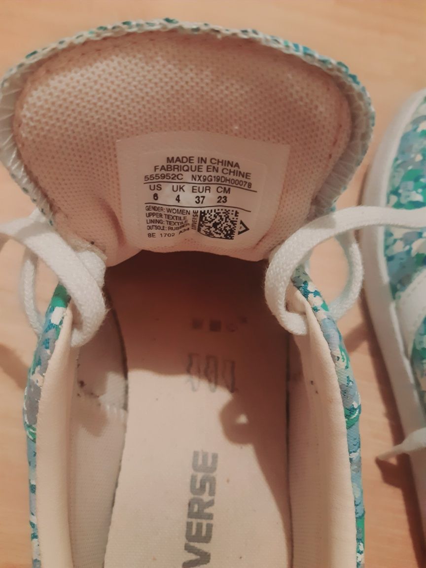 Converse trampki 36 kolorowe moro wzór print niebieskie miętowe białe