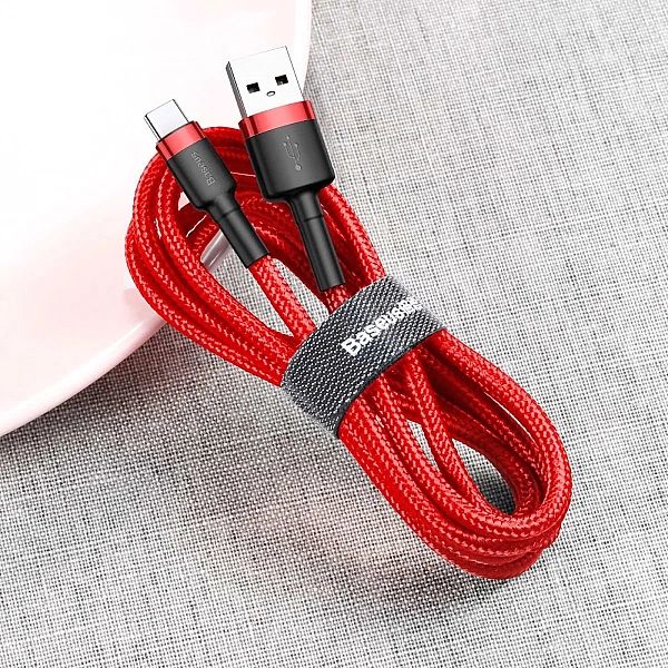 Kabel Baseus Cafule USB-A / USB-C QC 3.0/3A 1 m - czerwony