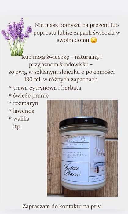 Świeczki sojowe 180 ml. 3 sztuki
