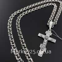 Серебряная цепочка с кулоном крест Ланцюжок срібло хрест 925