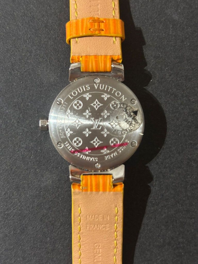Louis Vuitton Tambour Q1211 Quartz Watch Brown Dial Ladies