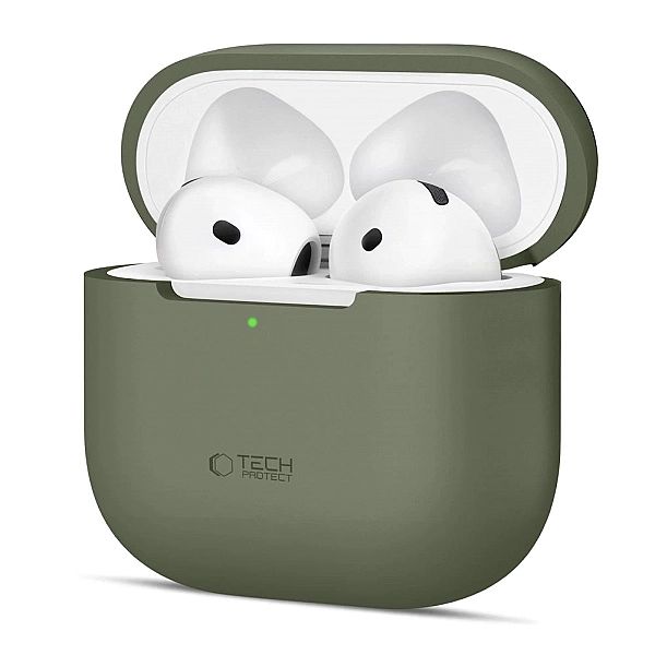 Etui Tech-Protect Silicone na Apple AirPods 4 - oliwkowe