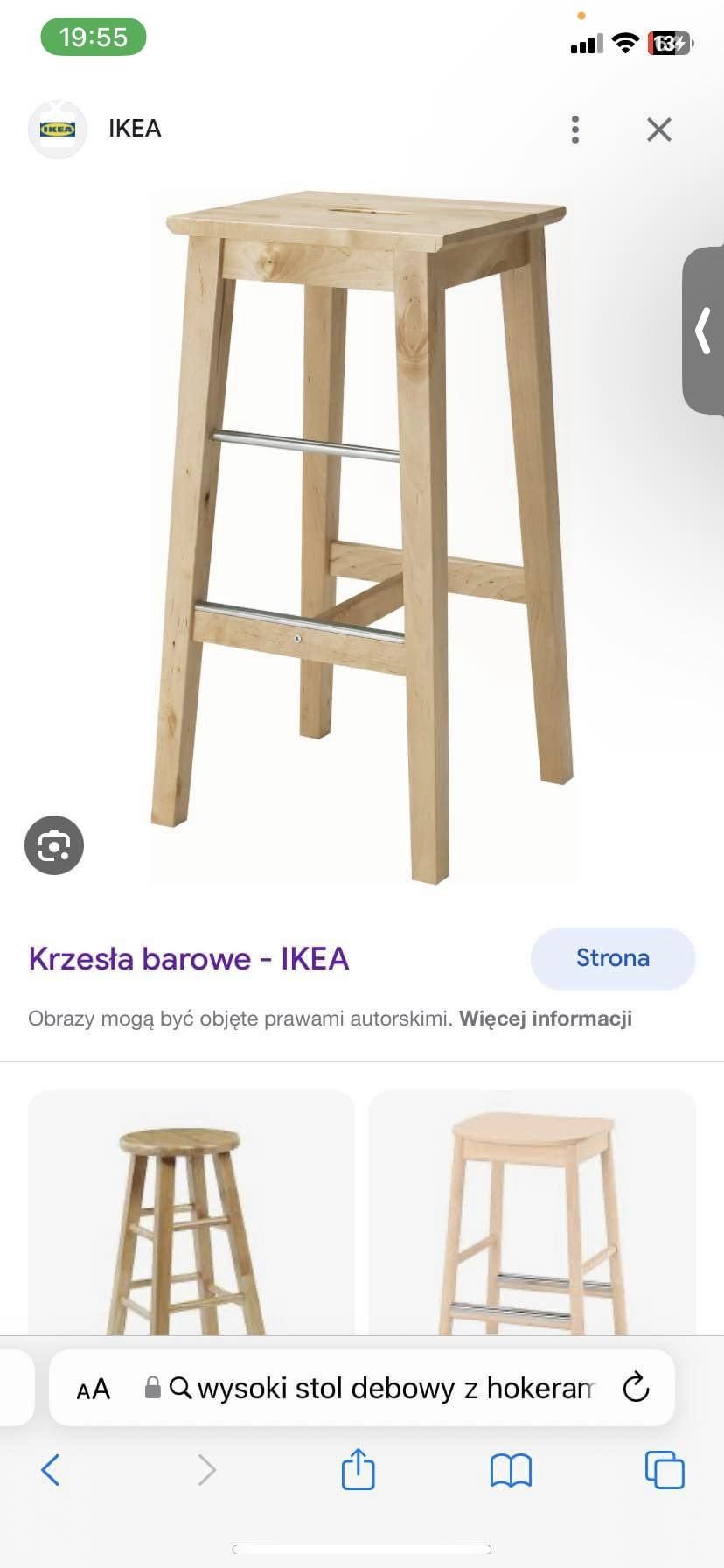 Stół barowy z hokerami Ikea