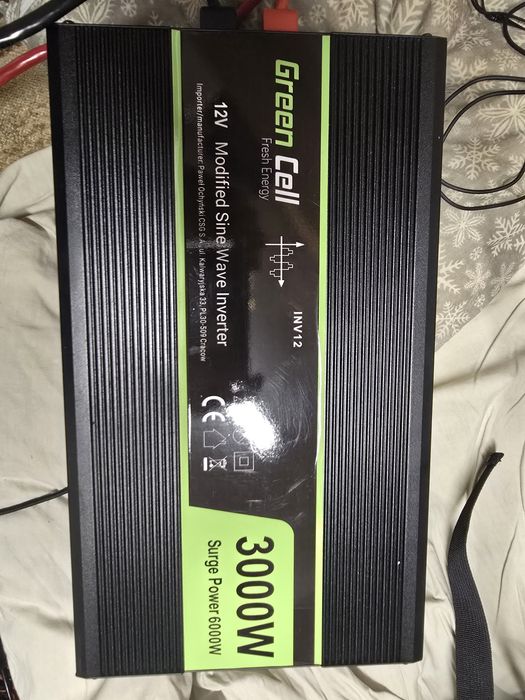 Przetwornica GreenCell 12V>230V 3000W/6000W