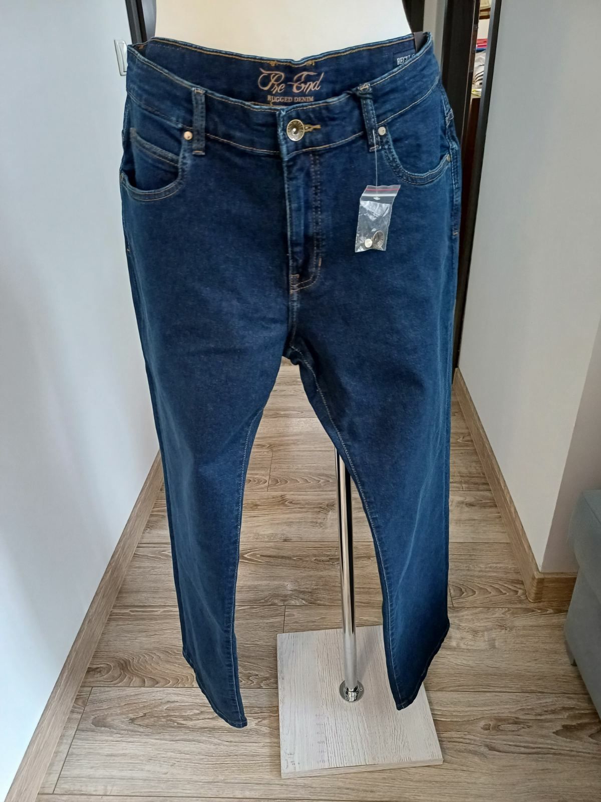 Spodnie męskie nowe granatowy jeans The End W34 L 32.