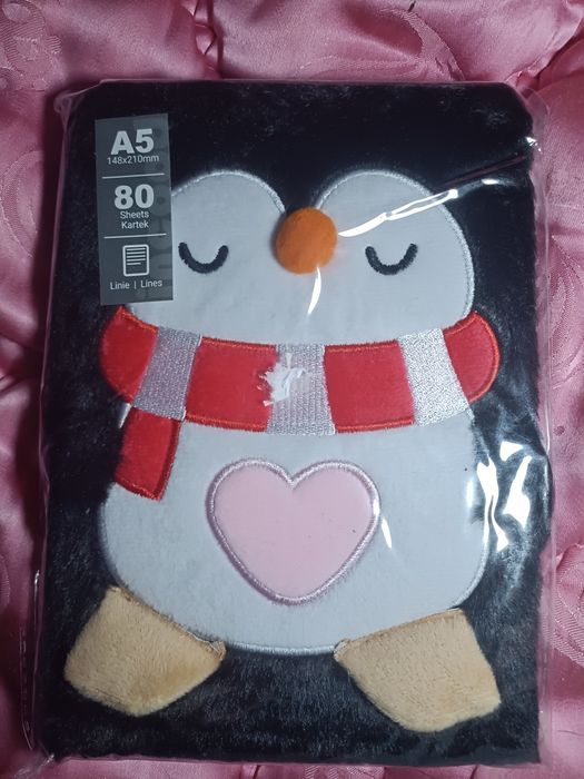 Notes w kratkę pingwin 80 kartek w kratkę prezent upominek drobiazg św