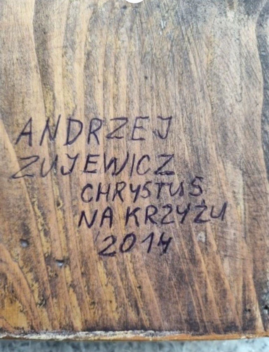 Jezus na krzyżu -olej na desce
