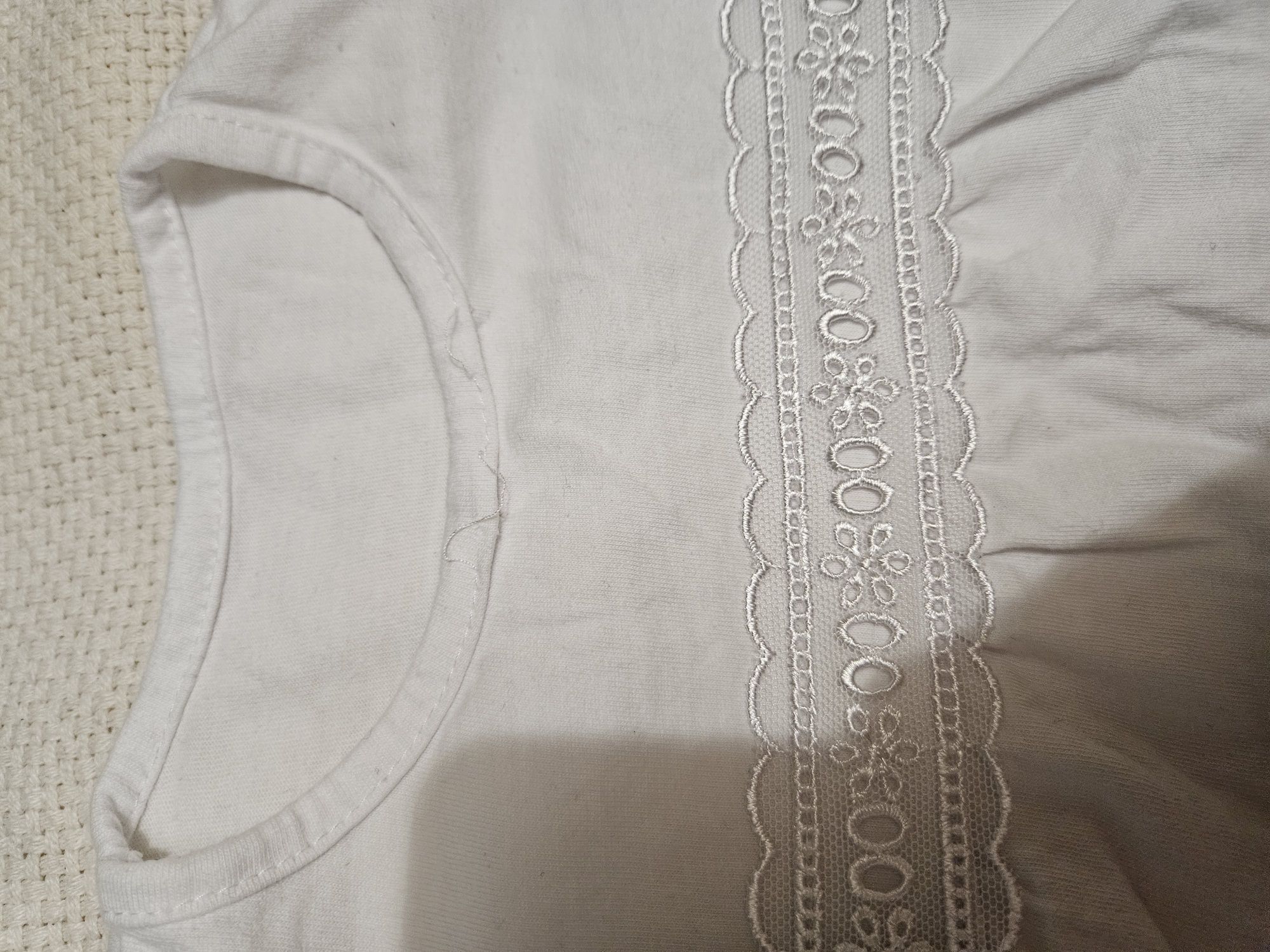 Komplet elegancka biała bluzka spódniczka tiulowa, rozpoczęcie roku
