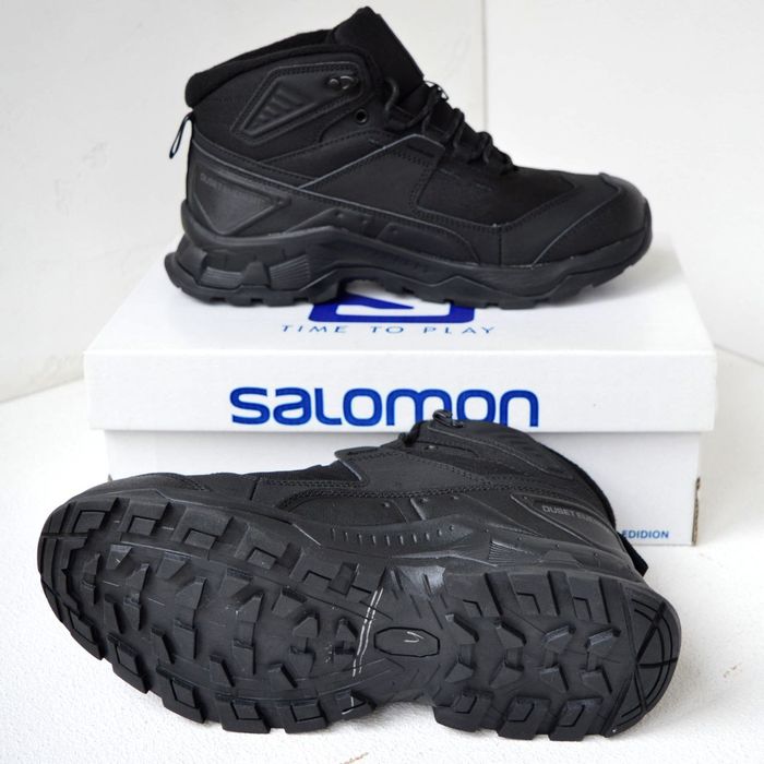 Salomon Gtx Black чорні термо кросівки чоловічі зимові саломон кроссов