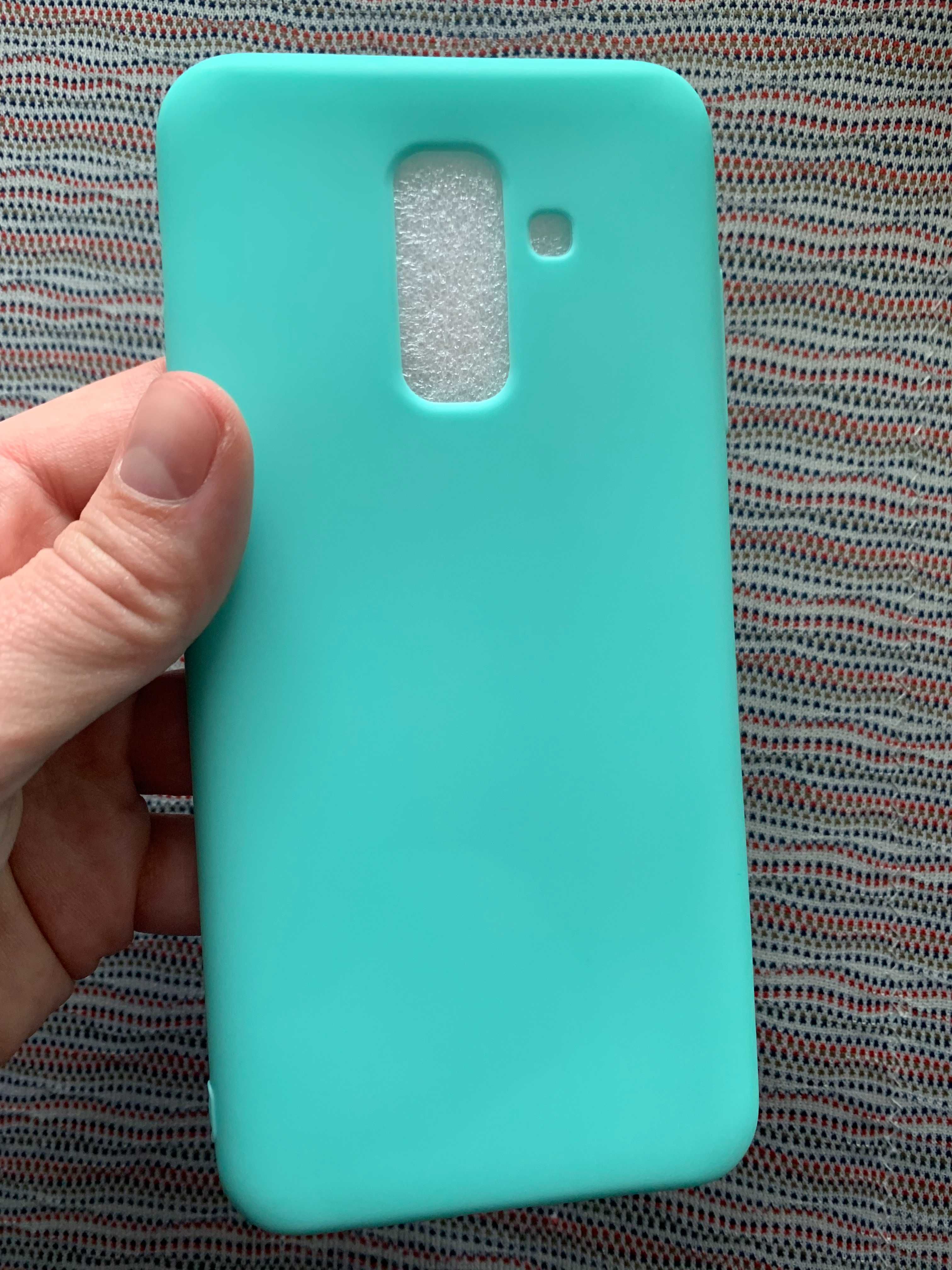 NOWY case plecki Samsung A6 + plus 2018 miętowy morski turkus miękki