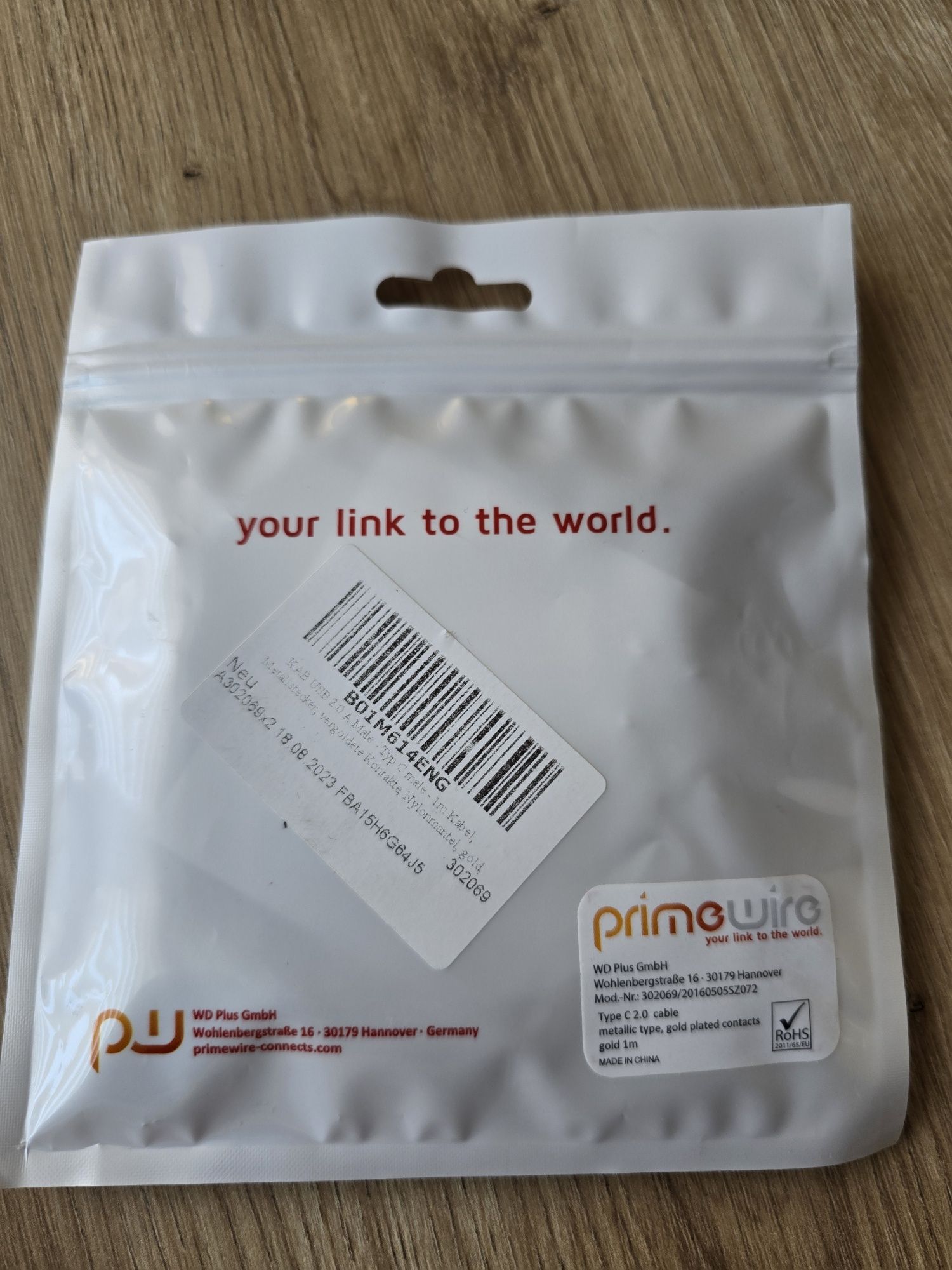 Kabel USB 2.0 A Typ C nowy primewire
