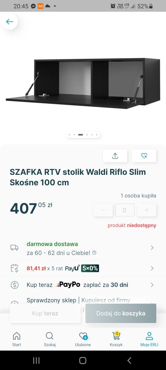 Szafka rtv wisząca