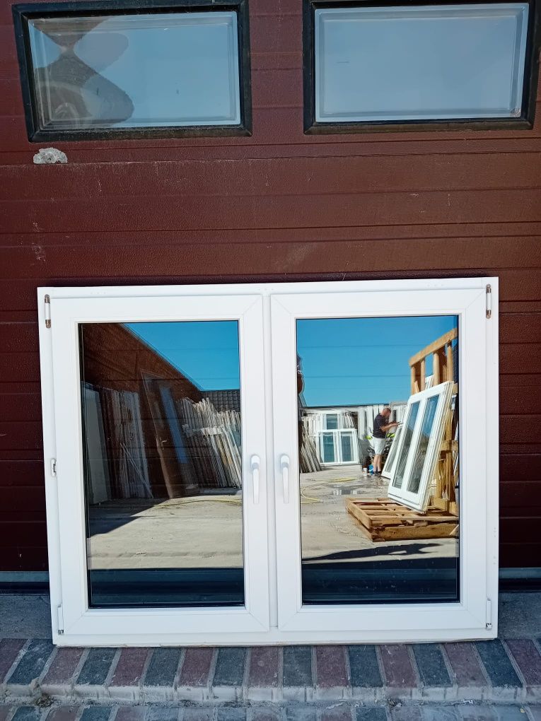 Okno dwuskrzydłowe okna 146x120 PCV plastikowe DOWÓZ CAŁY KRAJ