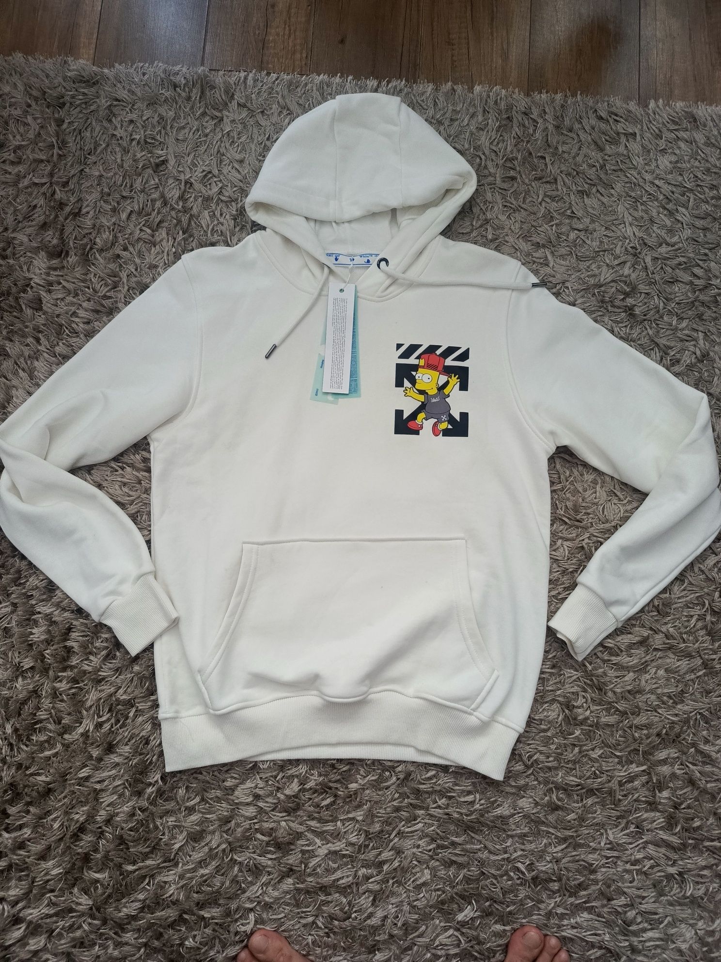 Biała męska bluza Off-white rozm L Nowa TOP!