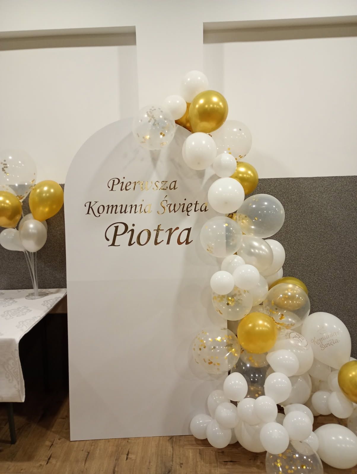 Dekoracja na komunie, ścianka 100x200