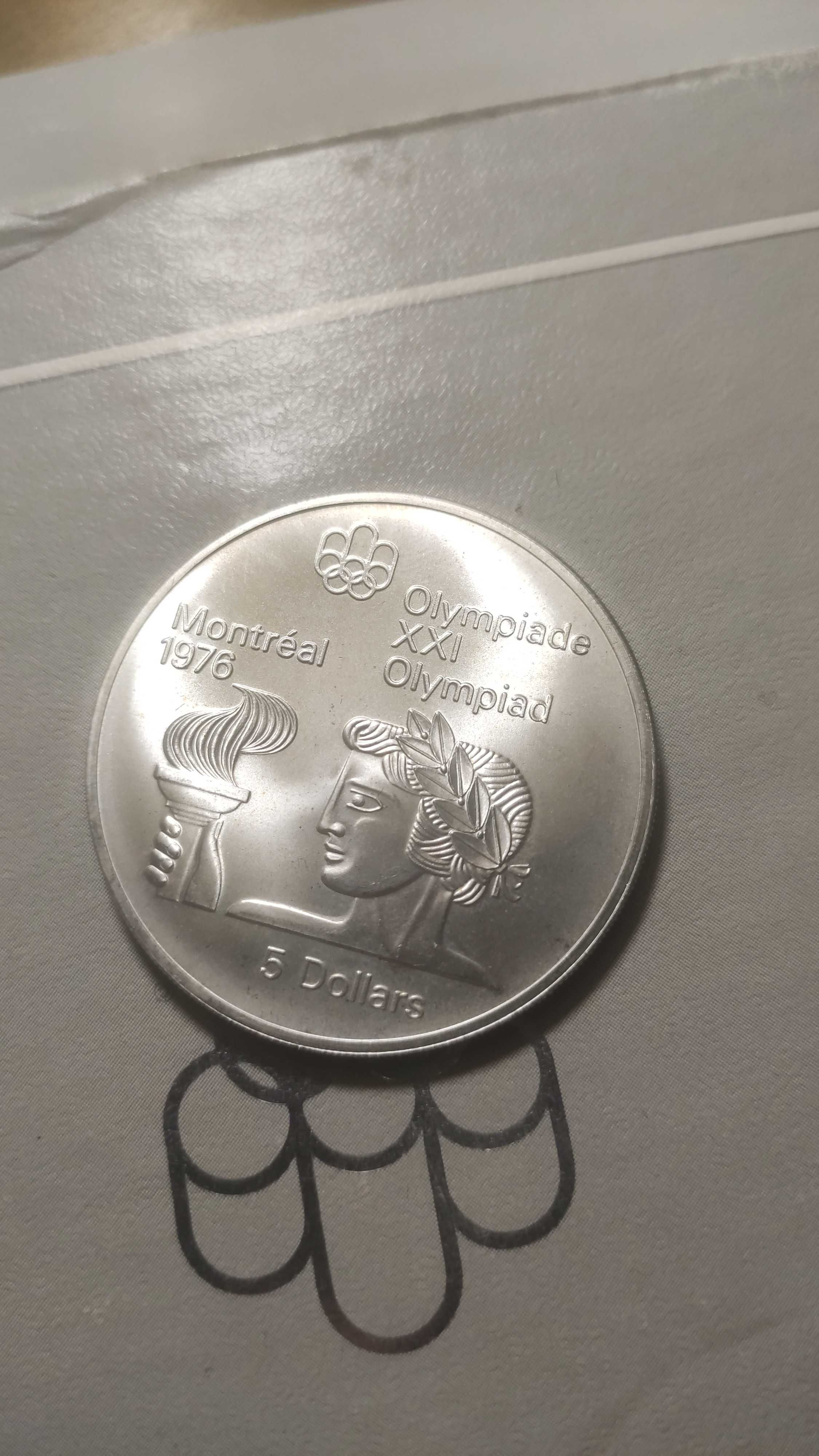 набор монет Канада Олимпиада 1976г. UNC серебро 146гр футляр сертифика