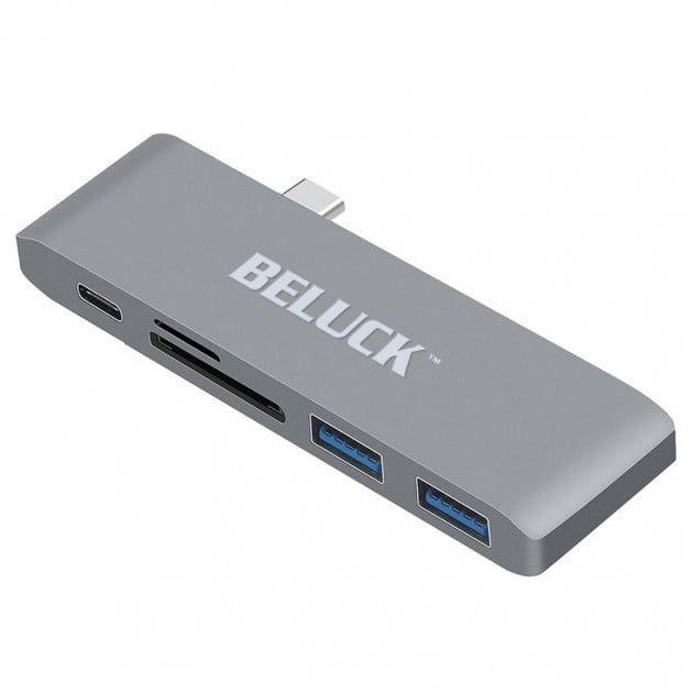 Картридер USB hub 5в1 BELUCK Type-C/USB 3.0/SD/MicroSD алюминий