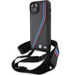 Etui BMW M Edition Carbon Tricolor Lines & Strap na iPhone 15 Plus / 1