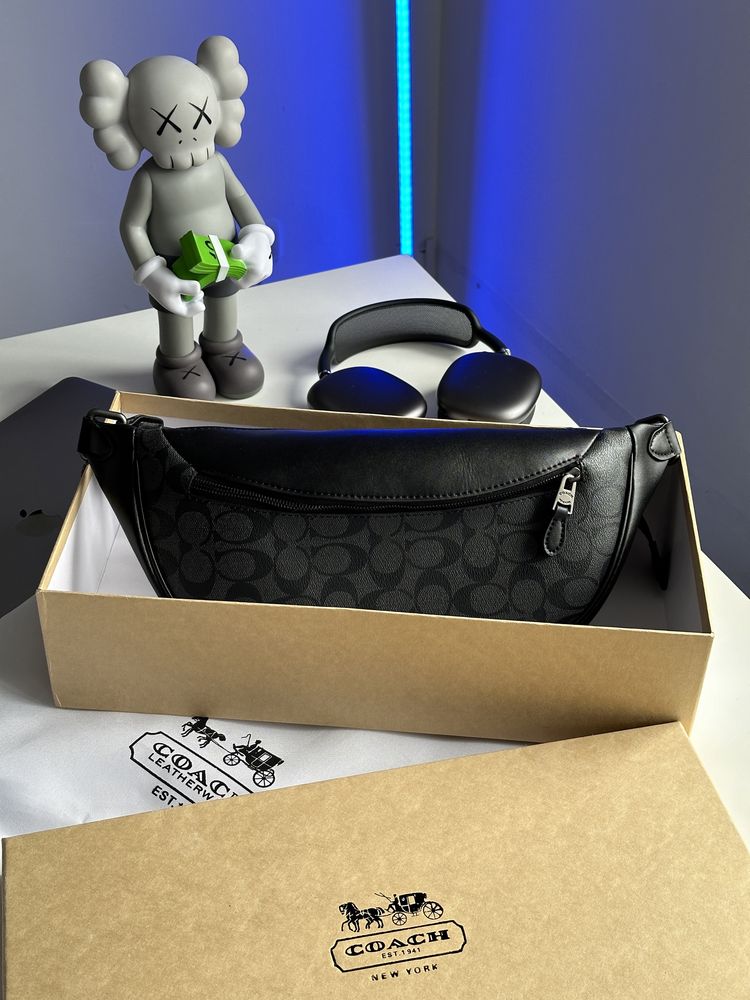 Чоловіча сумка Coach мужская сумка бананка мессенджер барсетка слинг
