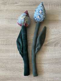 Ozdobne kwiaty z materiału tulipany