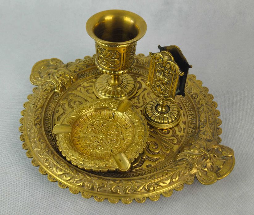 Piękny stary oryginalny zestaw gabinetowy DEPOSE - Francja