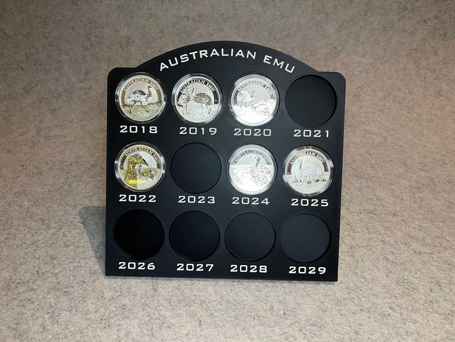 Ozdobny stojak etui na srebrne monety 1oz Australian Emu