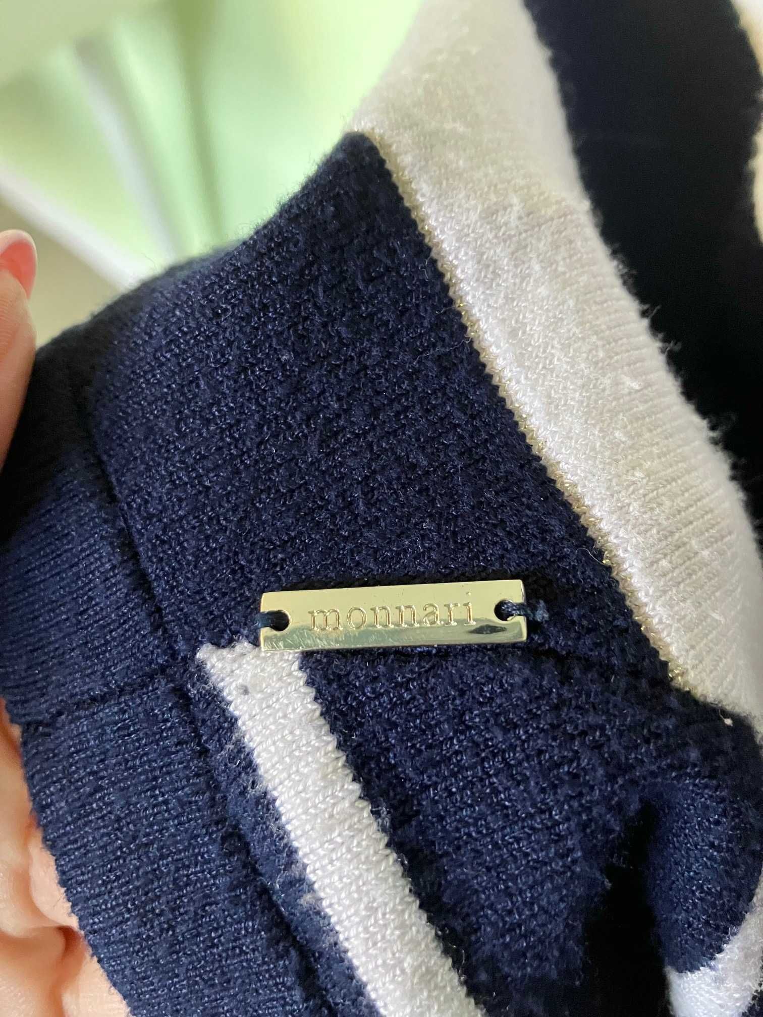 Granatowy sweter paski Monnari wiskoza L
