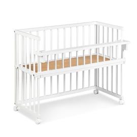 Dostawką - Łóżeczko dostawne  Klupś PICCOLINO 90×40 cm biały + materac