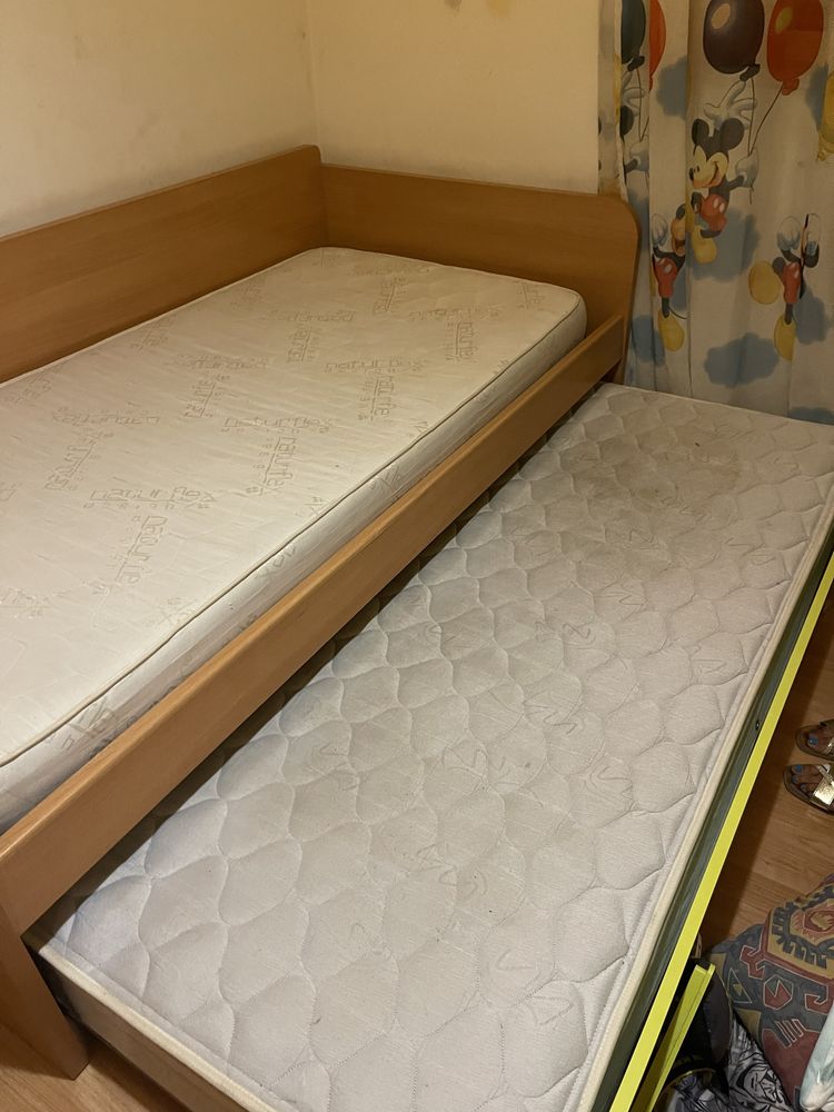 cama de solteiro com gaveta (2 colchões incluídos)