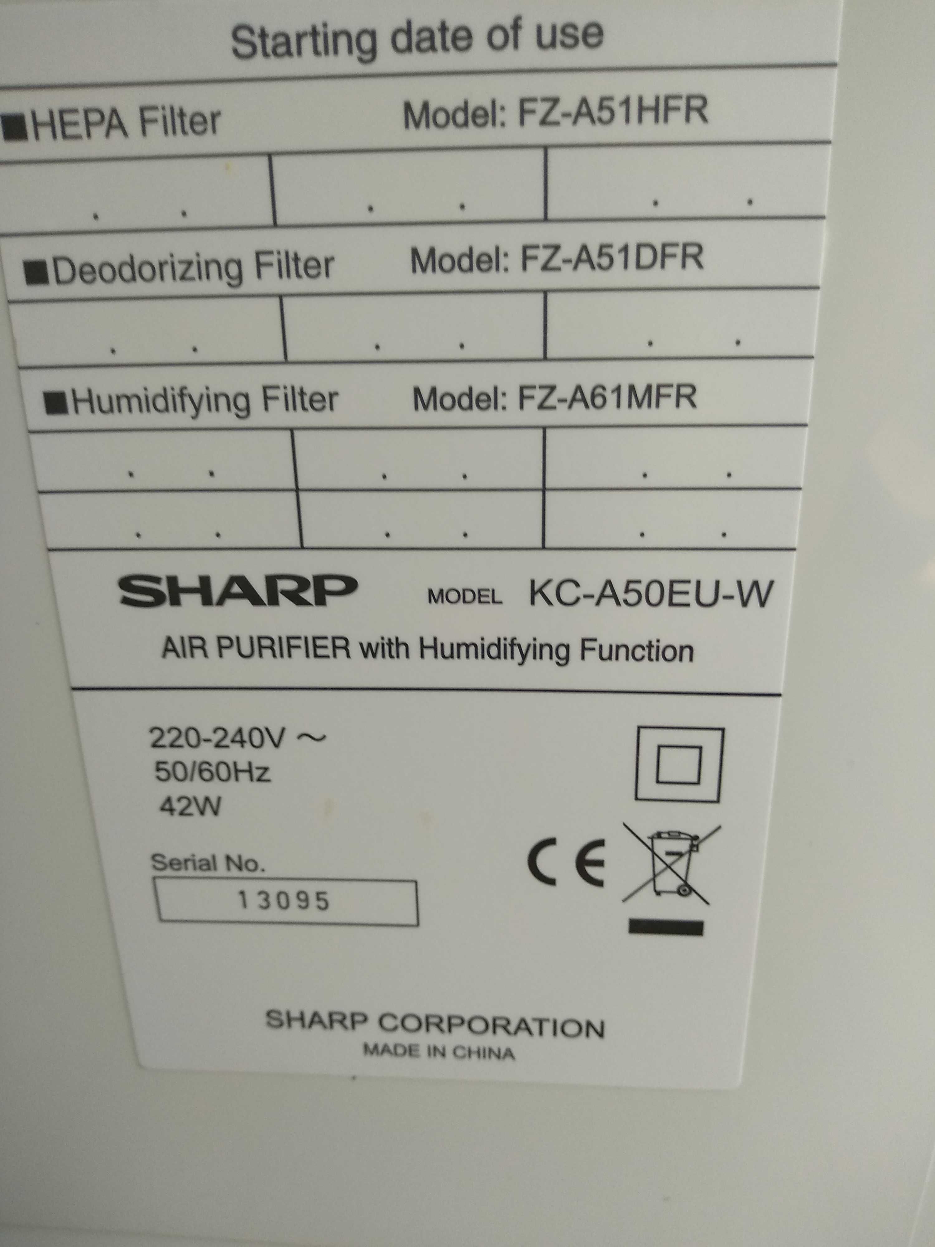 Oczyszczacz powietrza Sharp KC-A50EUW