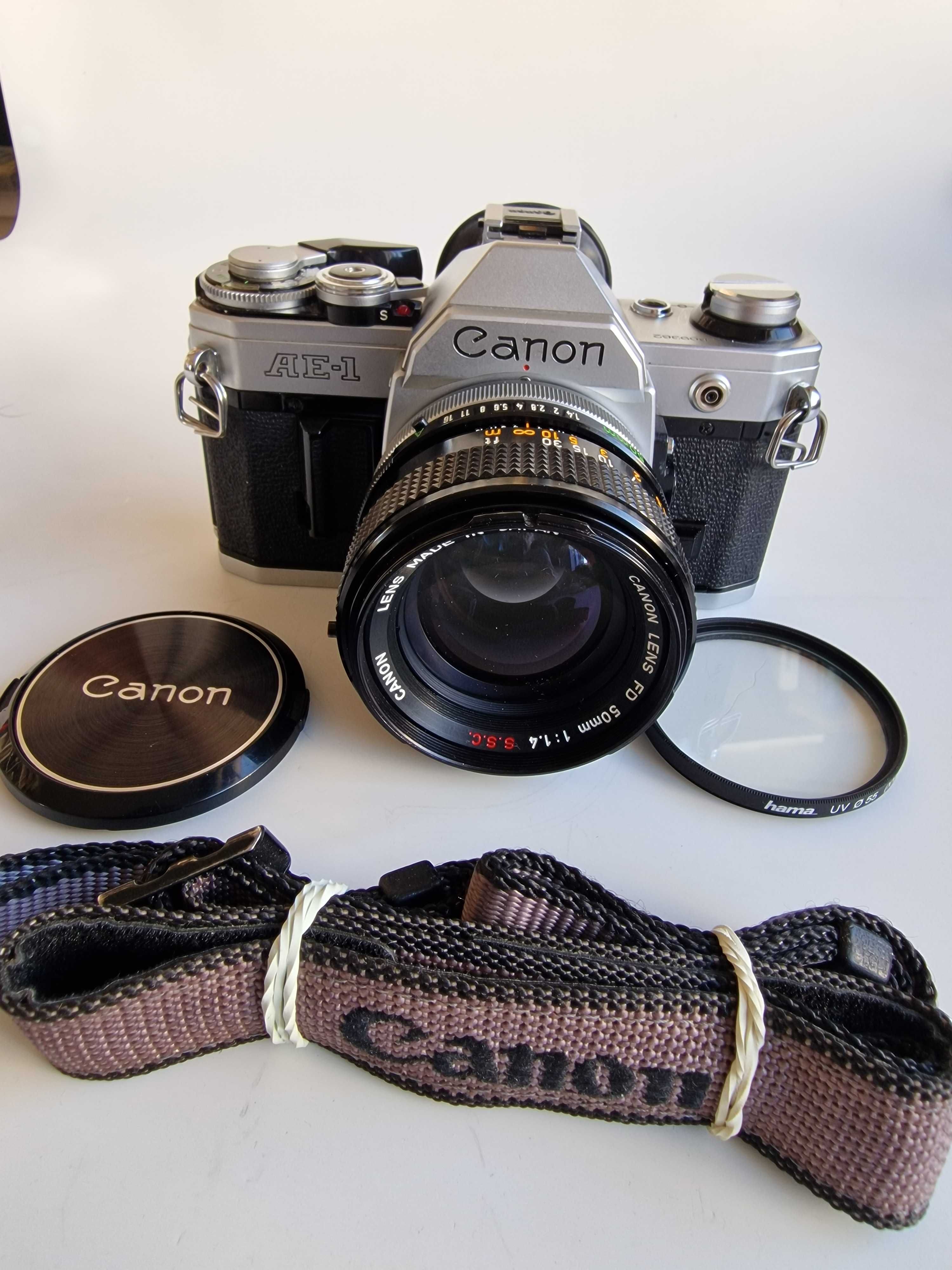 Canon AE 1 com Objectiva Canon FD 50mm 1:1.4  SSC Como Nova