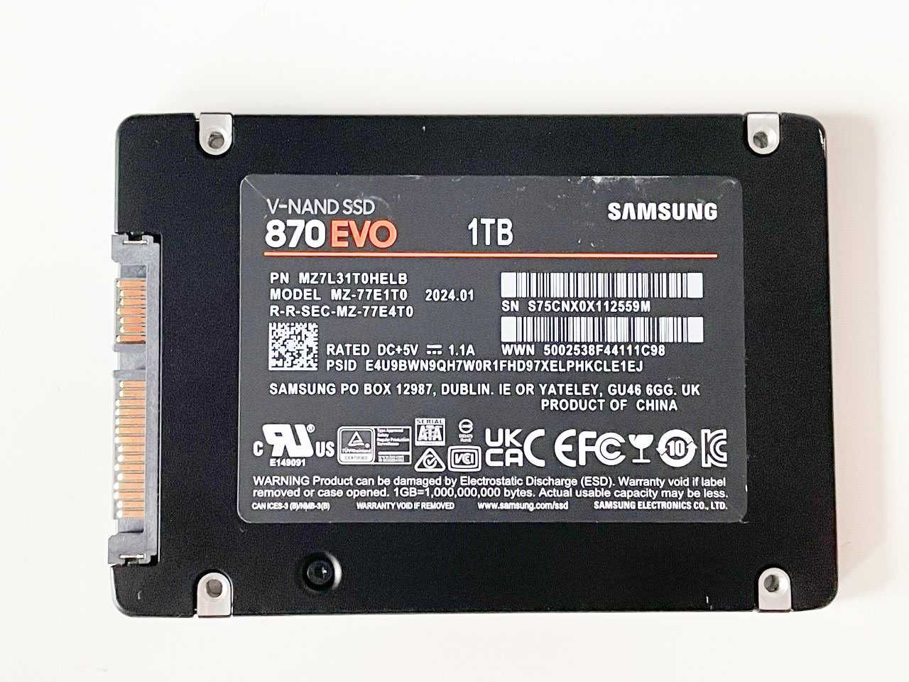 SSD диск Samsung 870 Evo-Series 1TB 2.5" SATA III V-NAND 3bit MLC