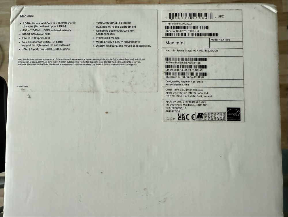 Mac mini 2018 16gb ddr4 512gb ssd