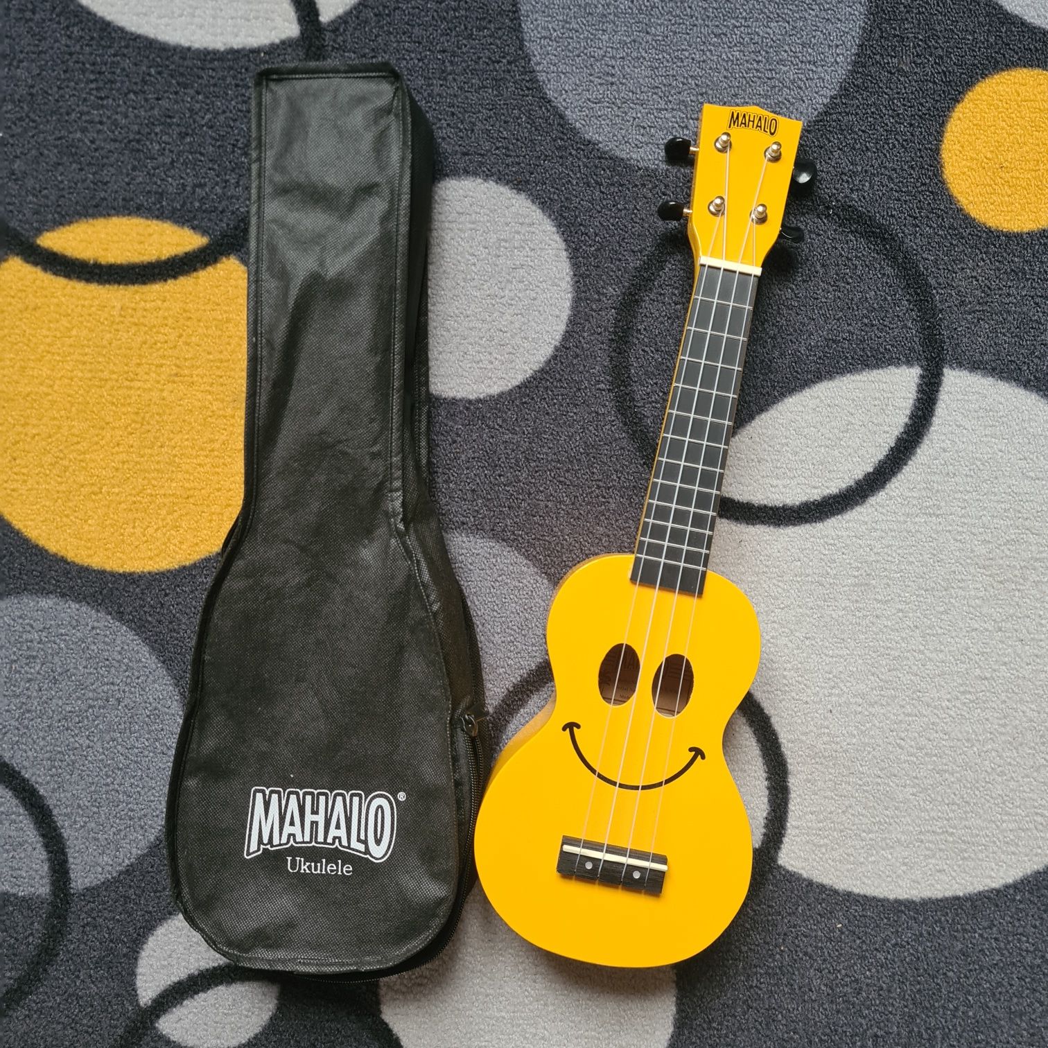 Mahalo ukulele dla dziecka sopranowe żółte uśmiech buźka jak nowe