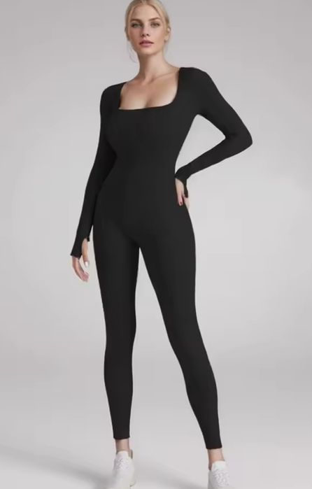 Женский спортивный комбинезон для спорта, йоги, фитнеса в рубчик  S-M