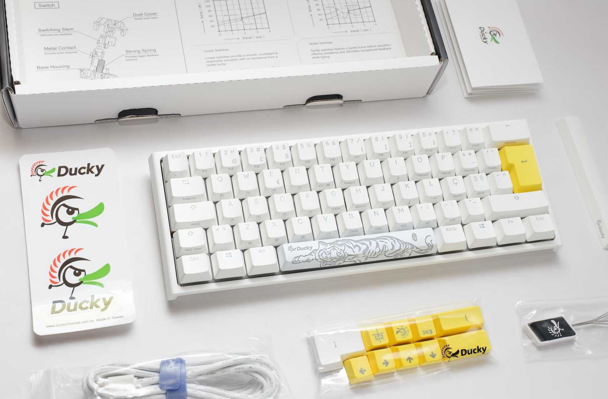 ducky one 2 mini pure white blue switches