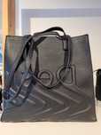 Torebka shopper czarna logowana