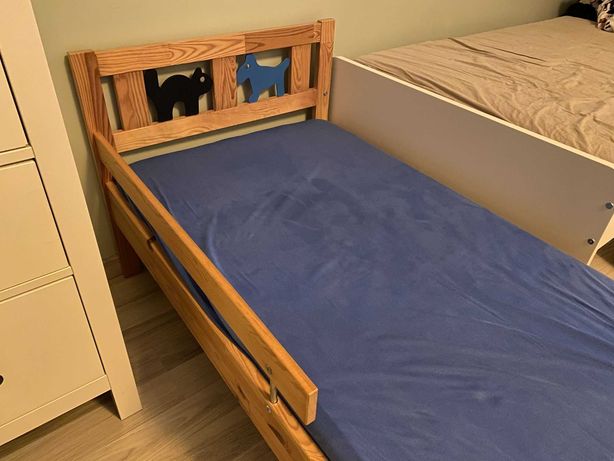 Łóżko Ikea Kritter + barierka + materac