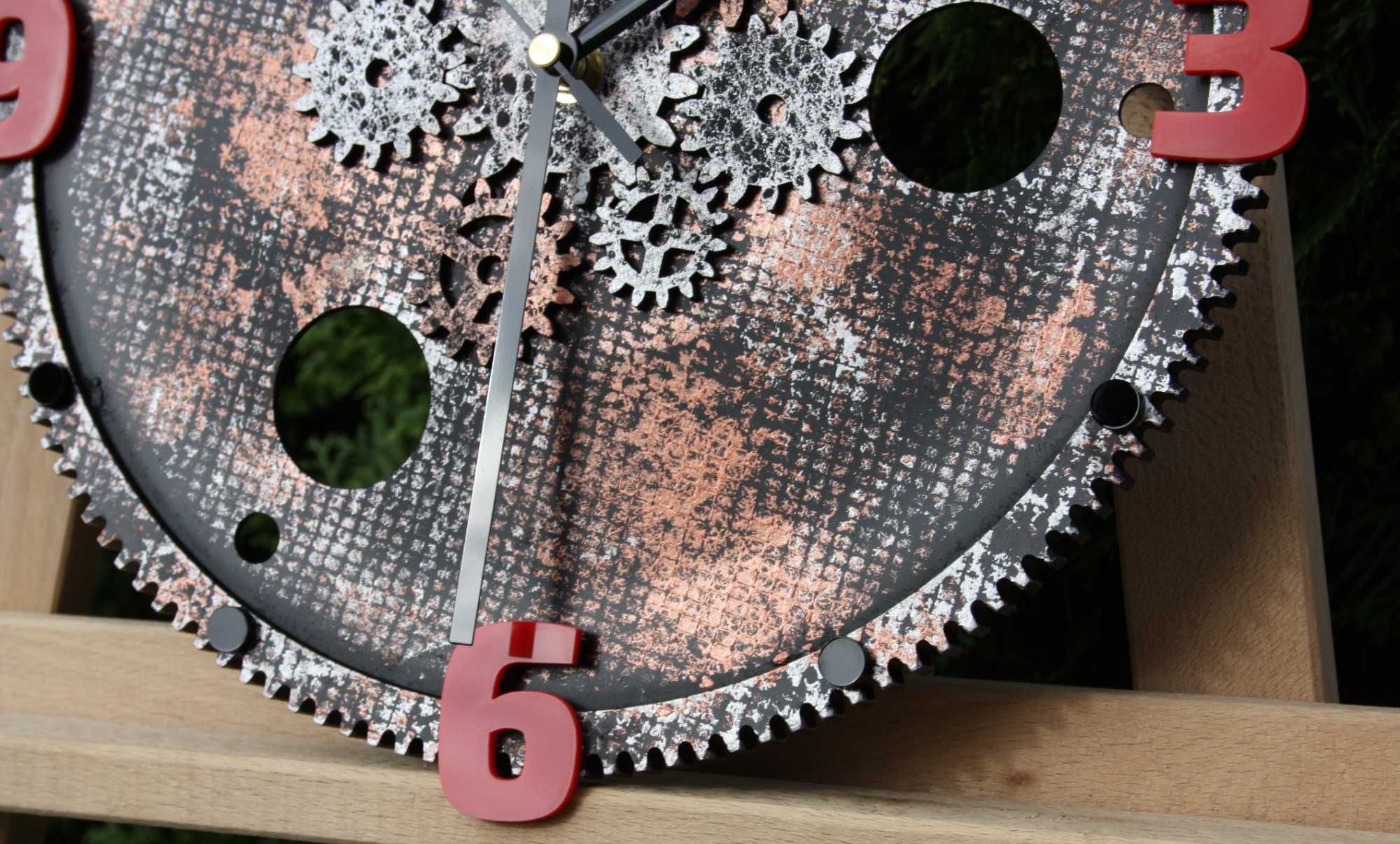 Zegar koło zębate 30cm Scrap Metal Art Patyna Loft