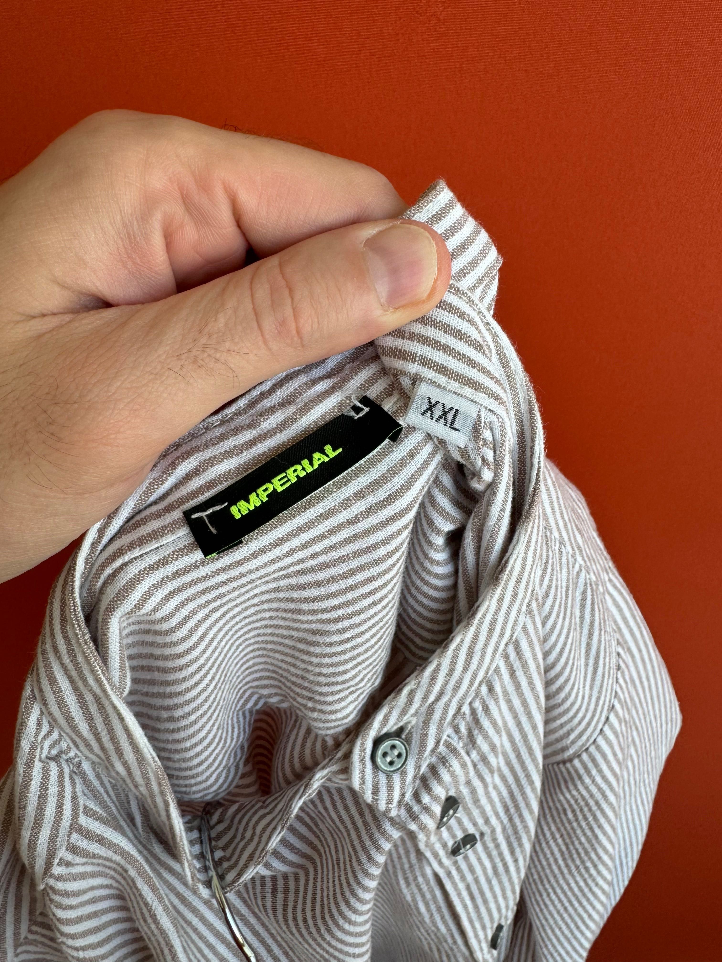 Imperial чоловіча легка лляна сорочка рубашка з льону розмір L XL