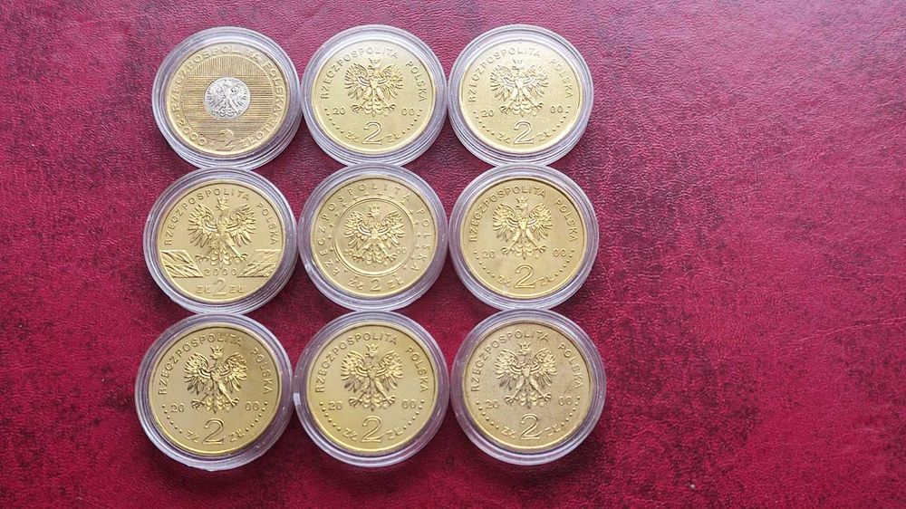 Monety 2 zł GN 2000r - 9szt (komplet,mennicze)