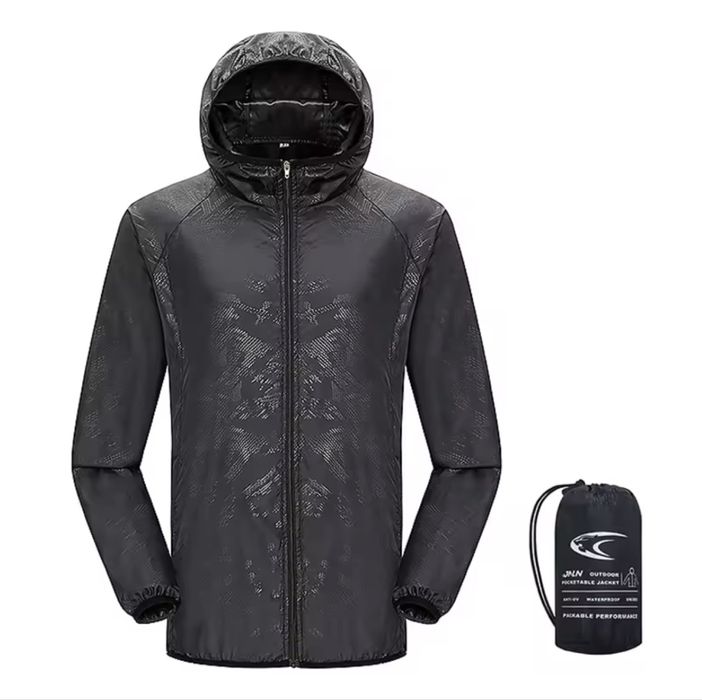 Дождевик с капюшоном, чёрный, унисекс (мужской/женский)