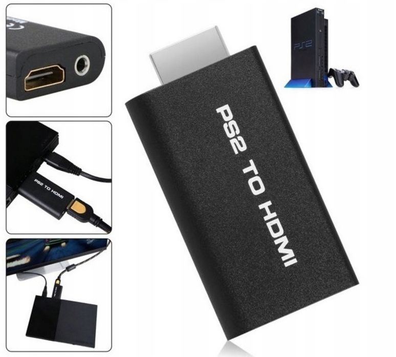 Konwerter PS2 do HDMI + Kabel HDMI