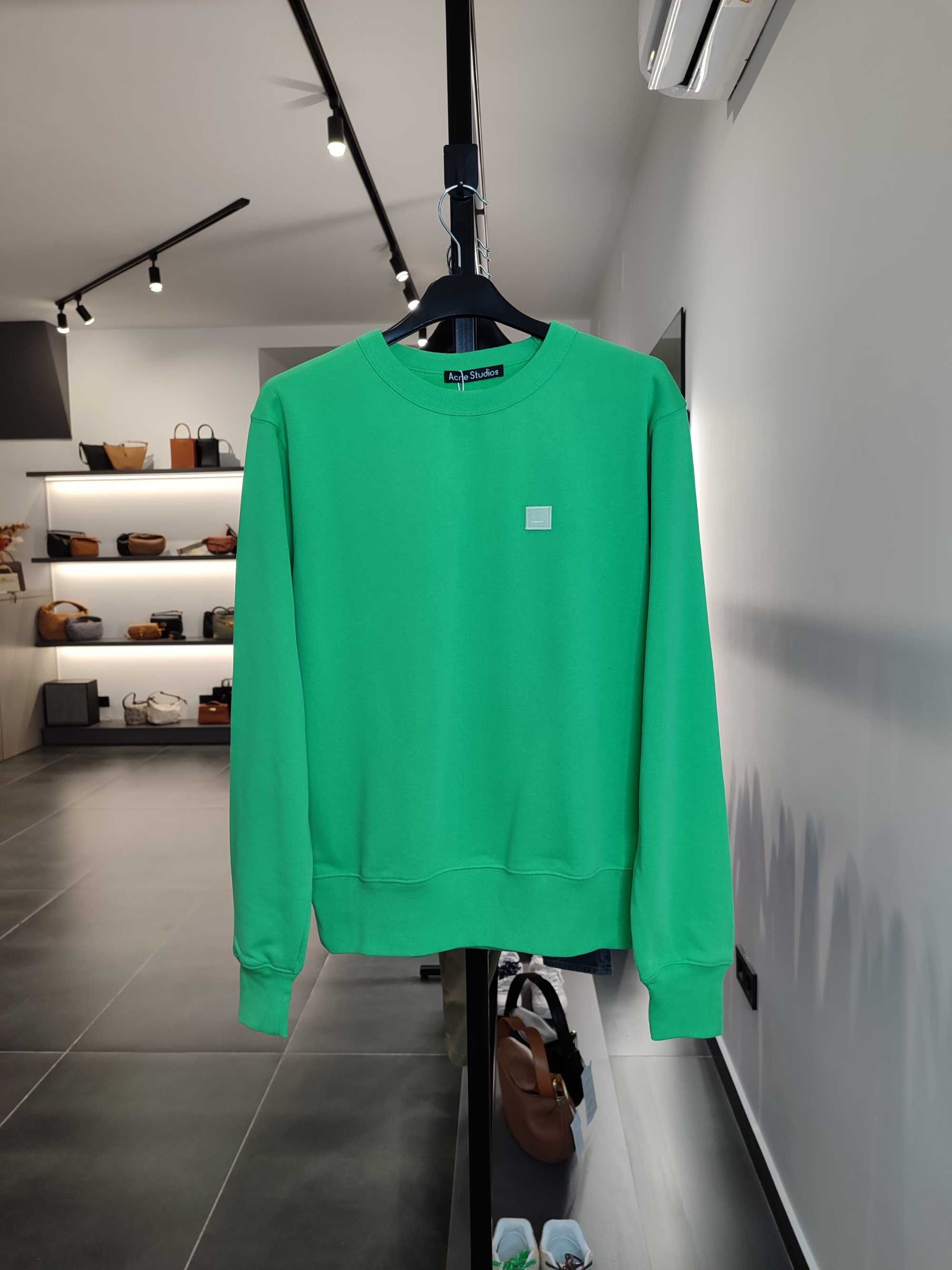 Світшот Acne Studios Face Patch Crewneck Sweatshirt Green