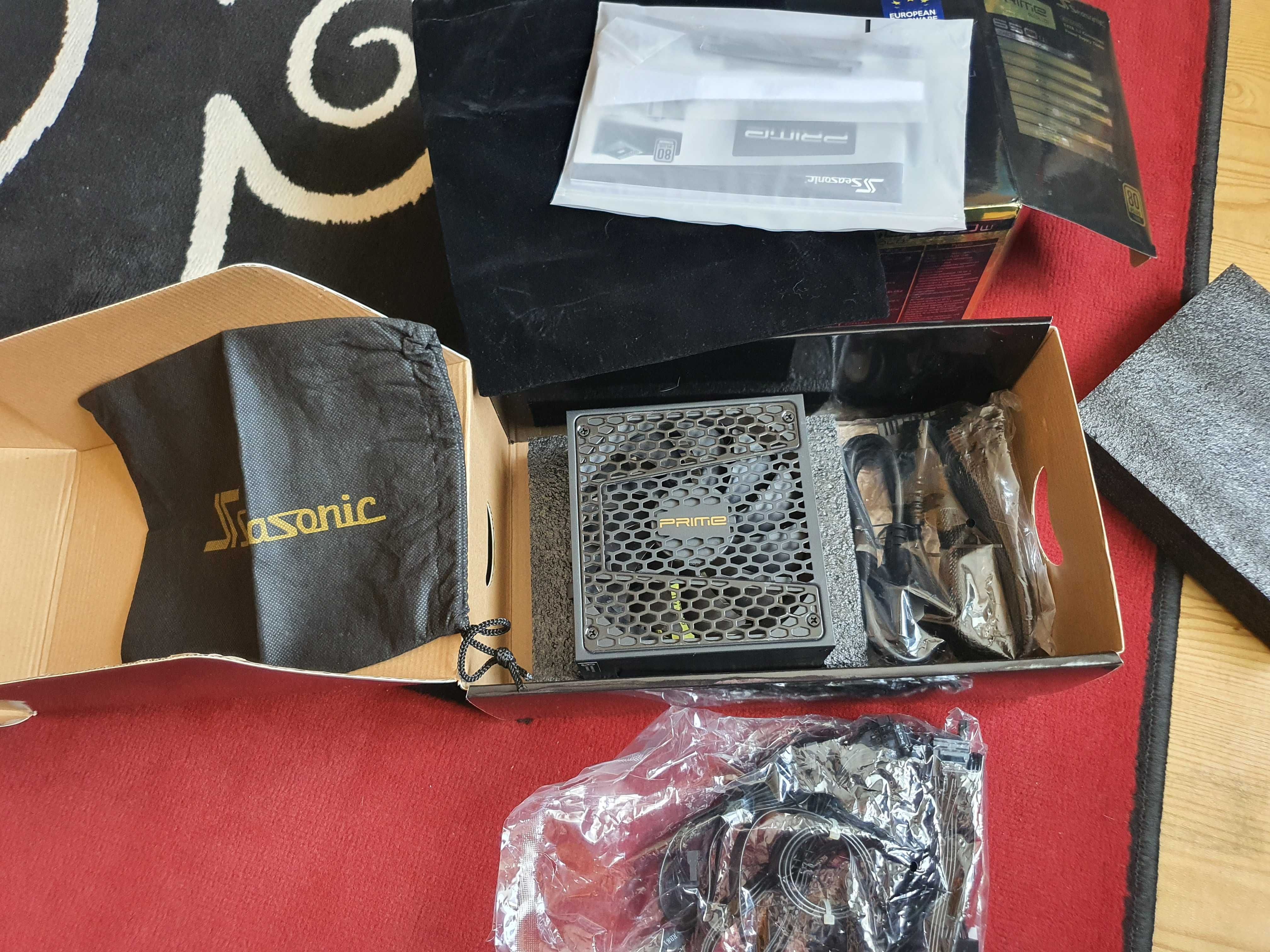 Zasilacz Seasonic Prime Gold 650W. Pełny komplet