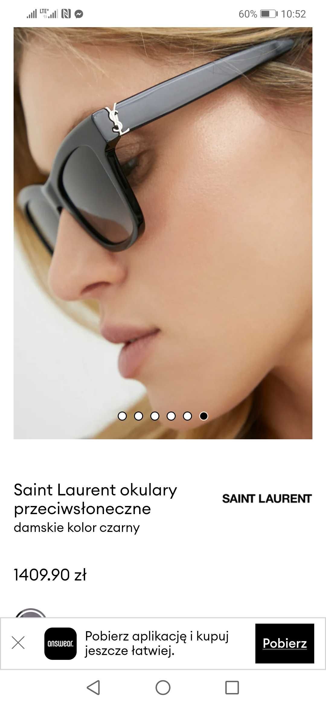 Saint Laurent SL M79 002 okulary przeciwsłoneczne czarne ysl