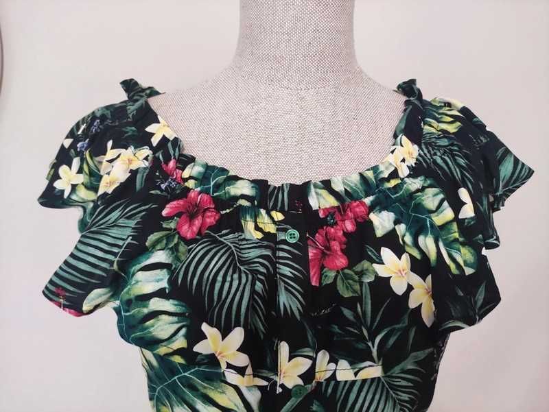 Nowa sukienka w egzotyczne tropikalne kwiaty hiszpanka Cropp 36 S