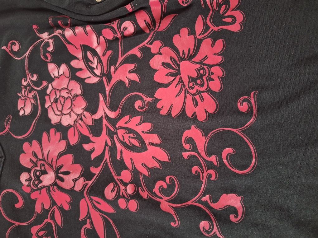 Czarna cienka bluzka długi rękaw 5/6XL Bonprix