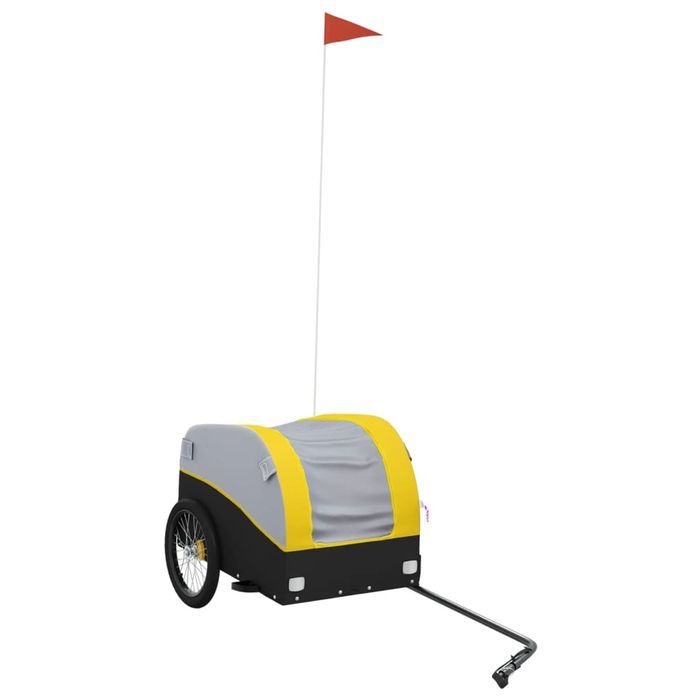 vidaXL Przyczepka rowerowa, czarno-żółta, 30 kg, żelazo